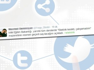 Elektrik kesintisi sosyal medyada