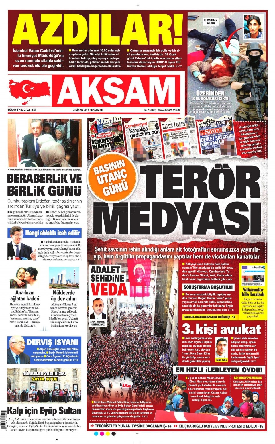 2 Nisan 2014 gazete manşetleri 1