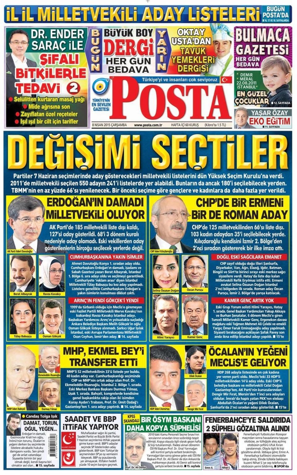 8 Nisan 2015 gazete manşetleri 12