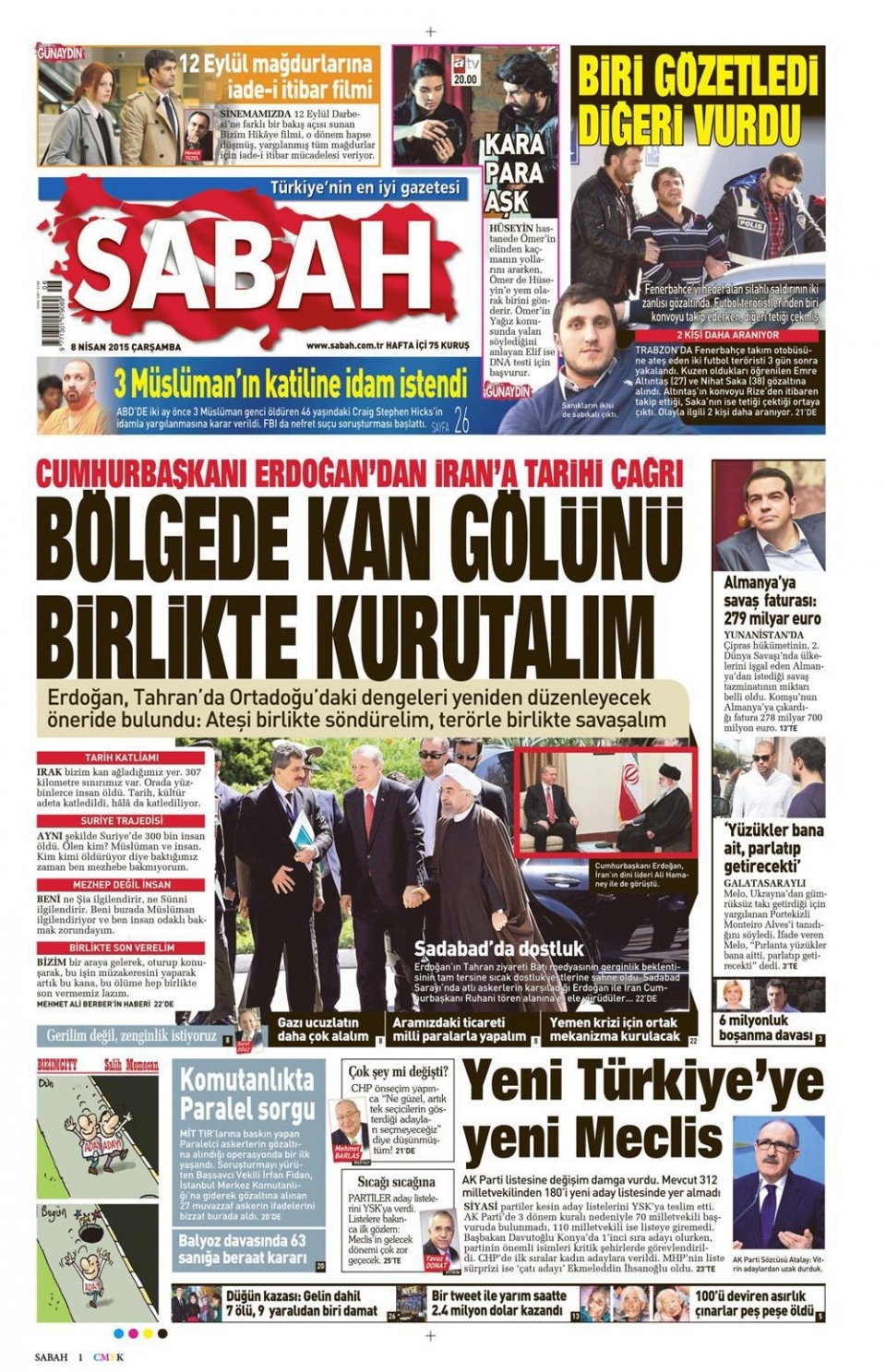 8 Nisan 2015 gazete manşetleri 13