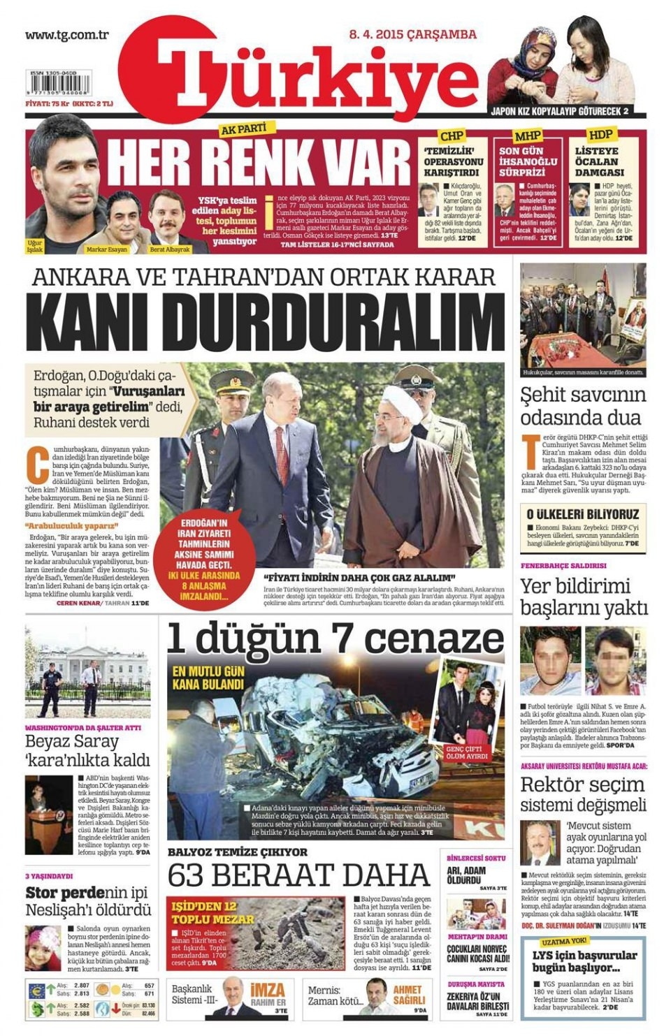 8 Nisan 2015 gazete manşetleri 18