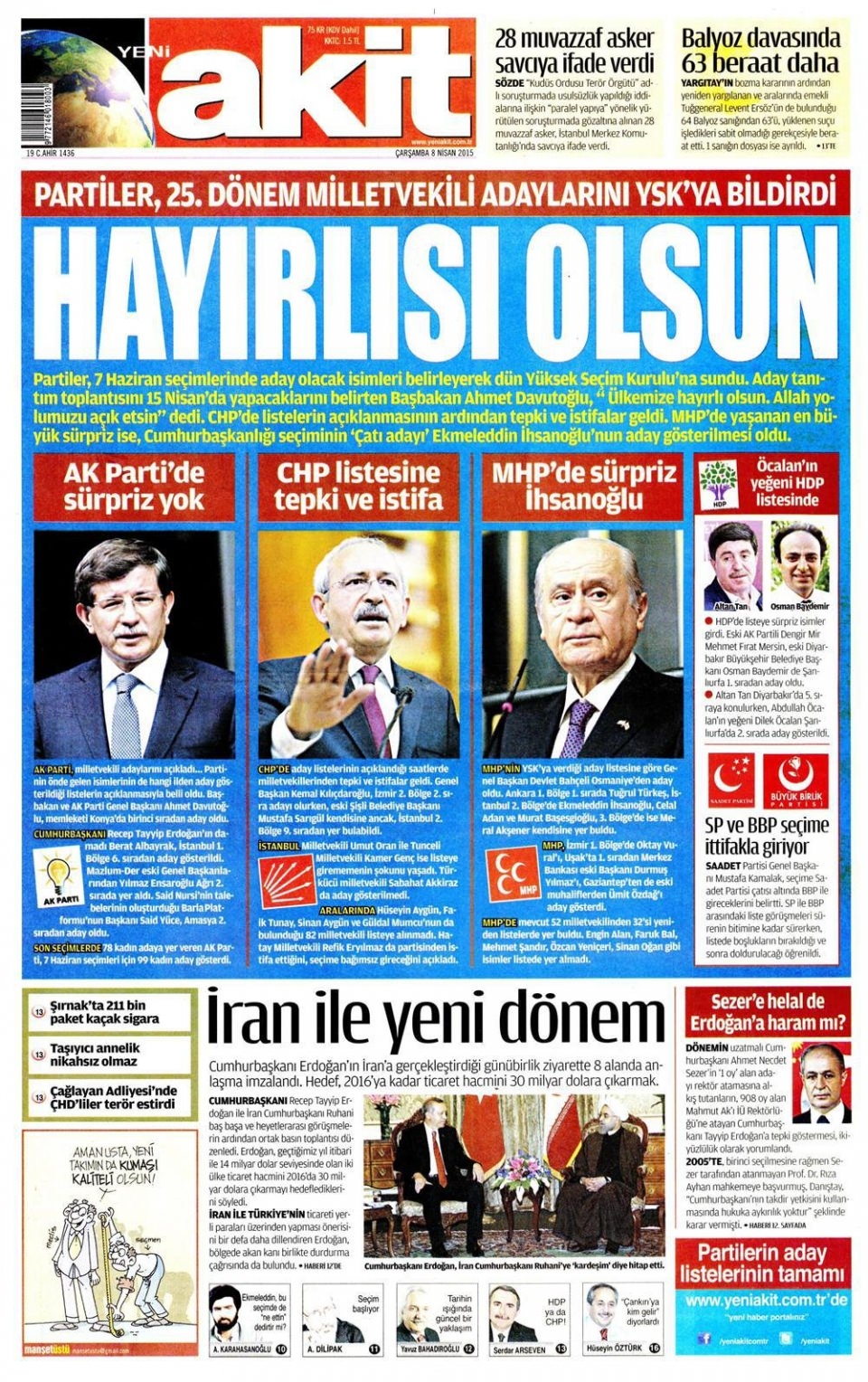 8 Nisan 2015 gazete manşetleri 19