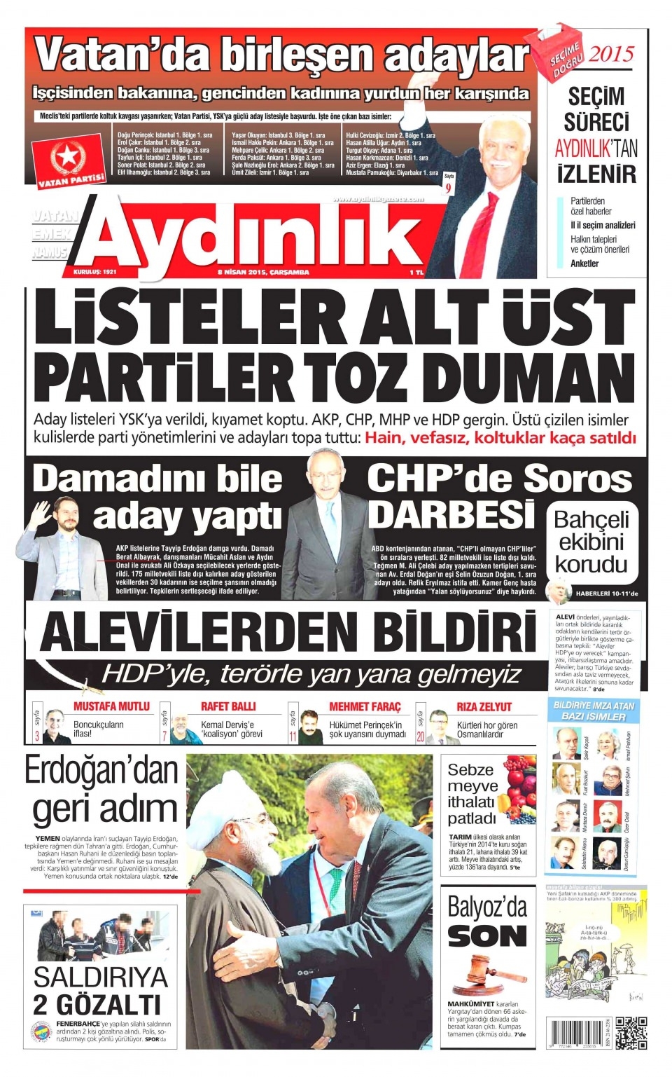 8 Nisan 2015 gazete manşetleri 2