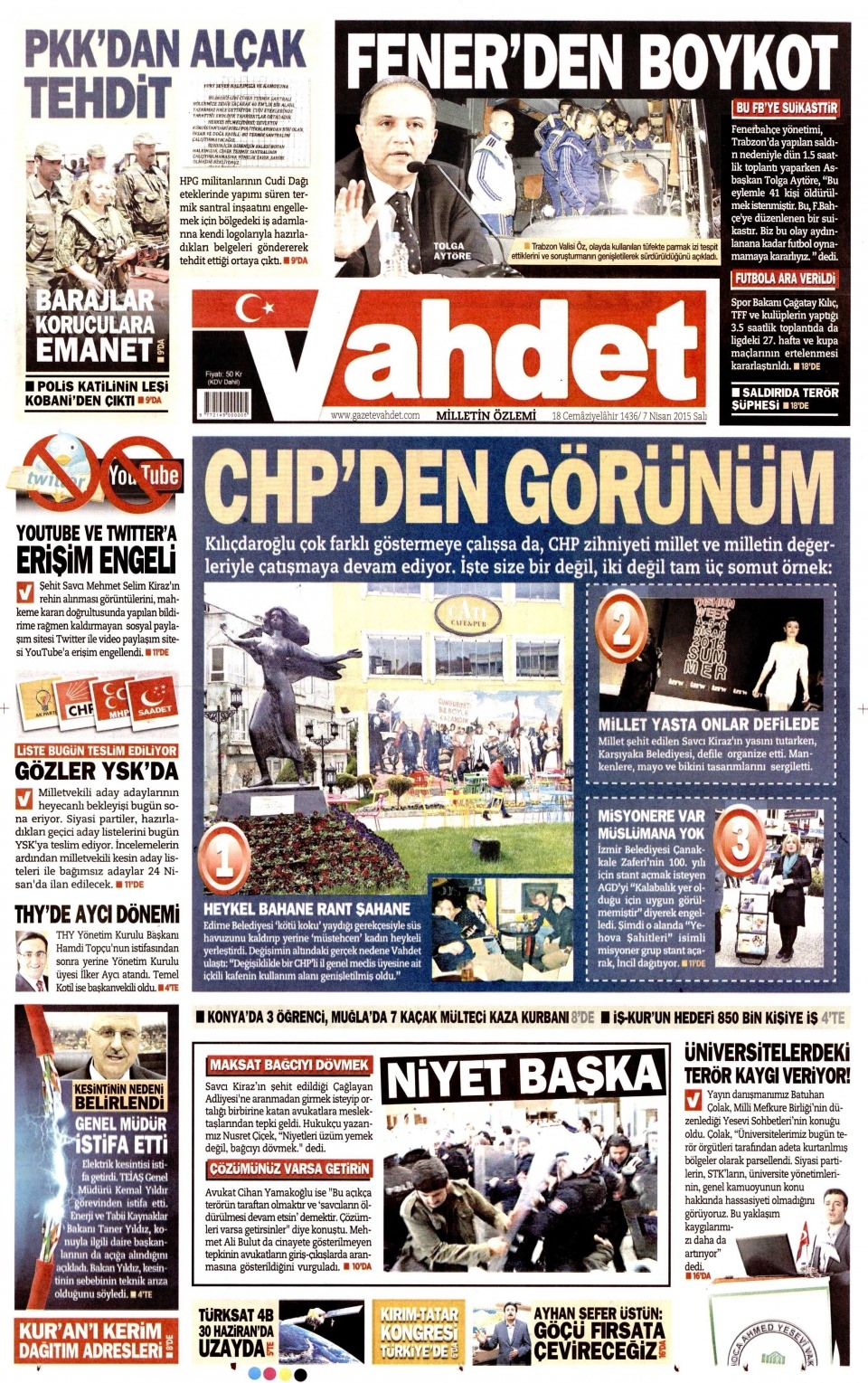 8 Nisan 2015 gazete manşetleri 26