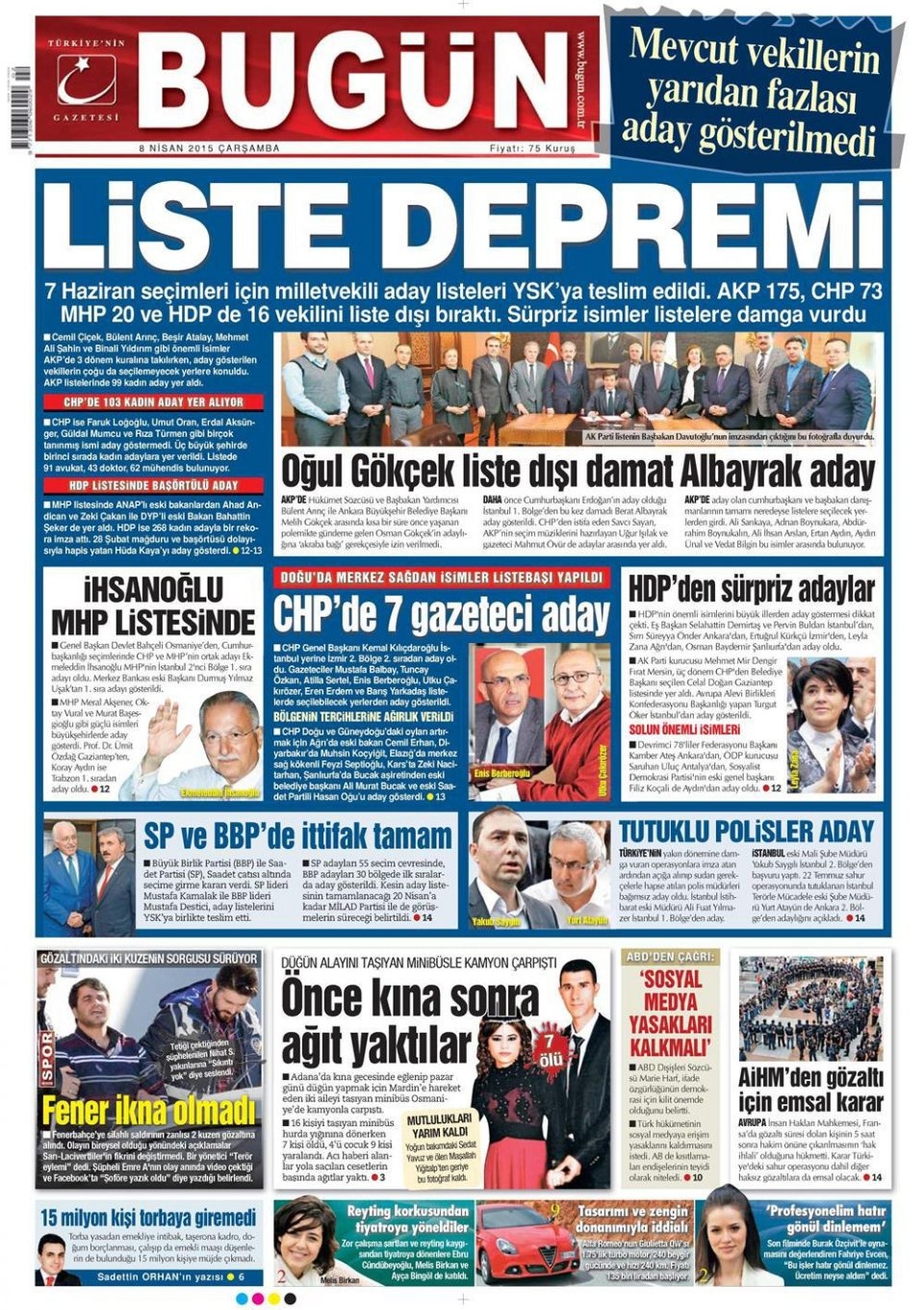 8 Nisan 2015 gazete manşetleri 3