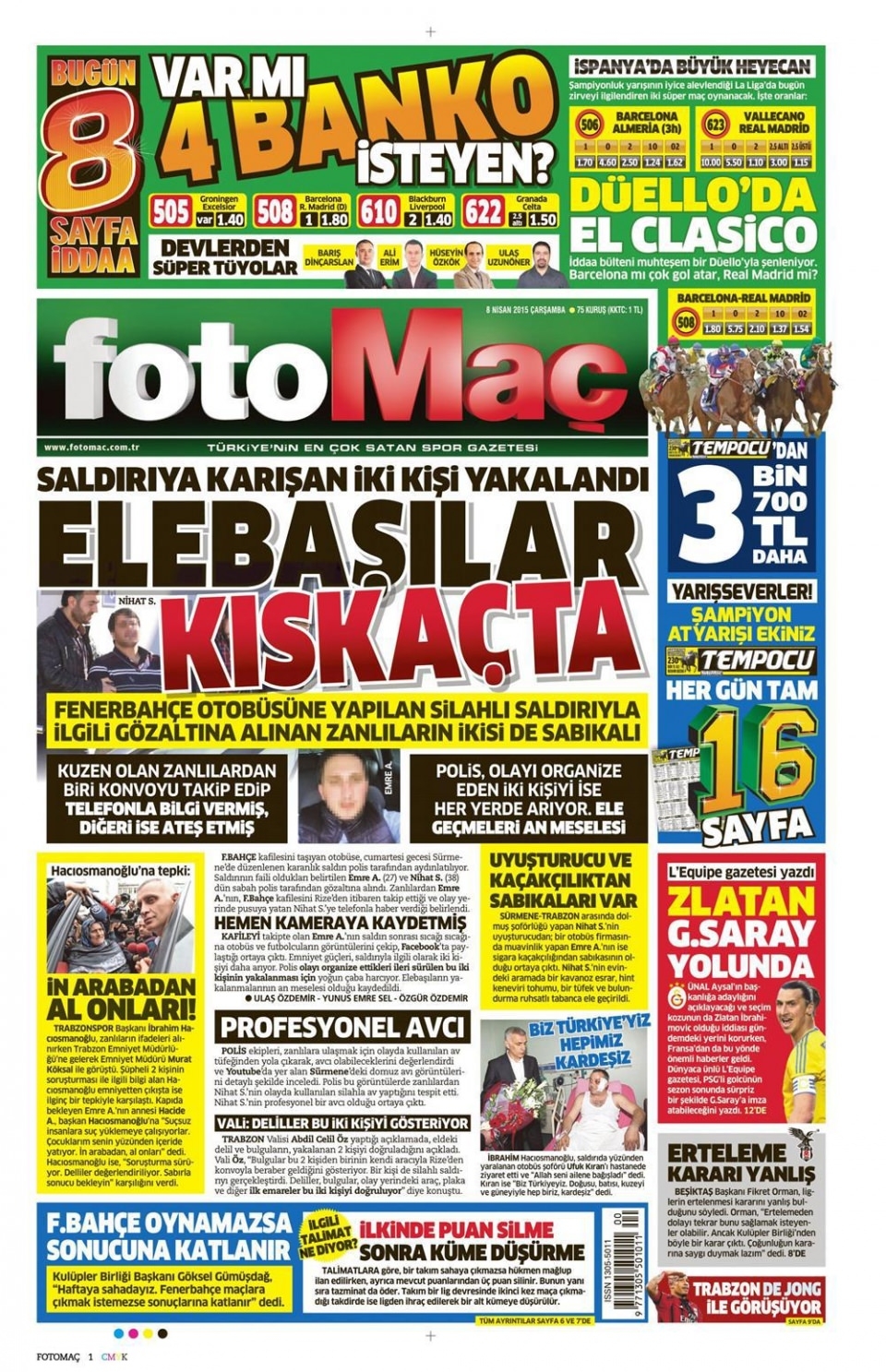 8 Nisan 2015 gazete manşetleri 30