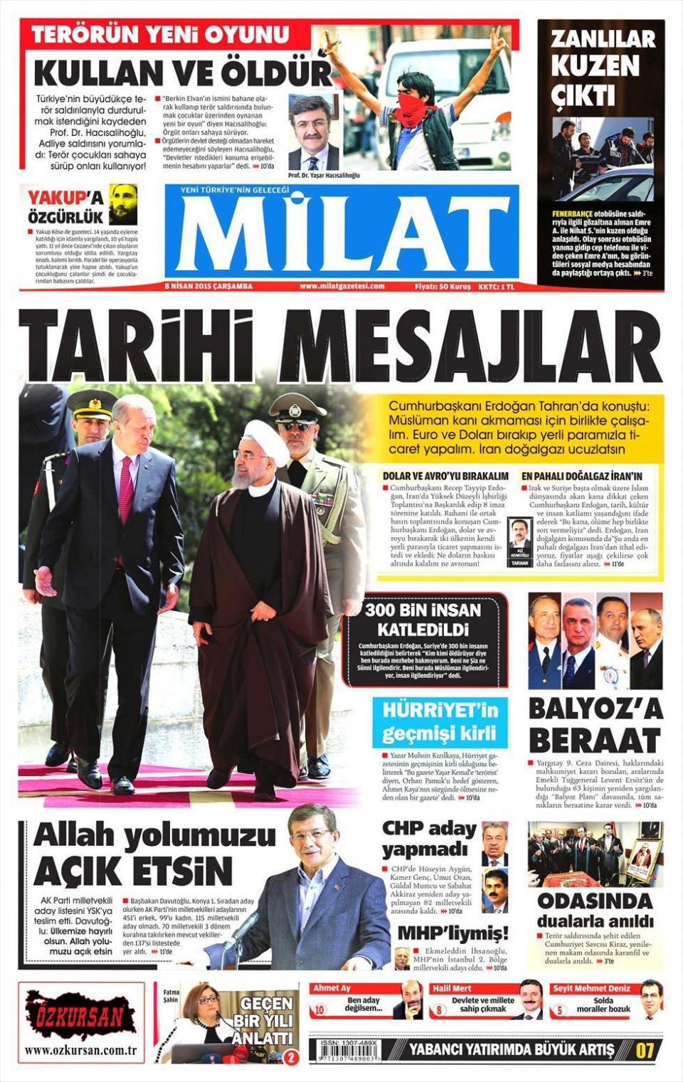 8 Nisan 2015 gazete manşetleri 31