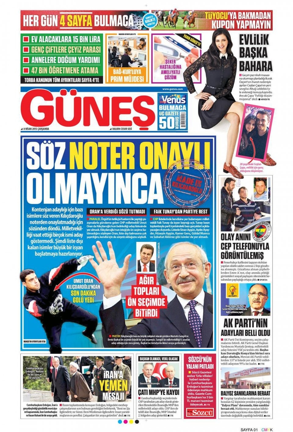 8 Nisan 2015 gazete manşetleri 5