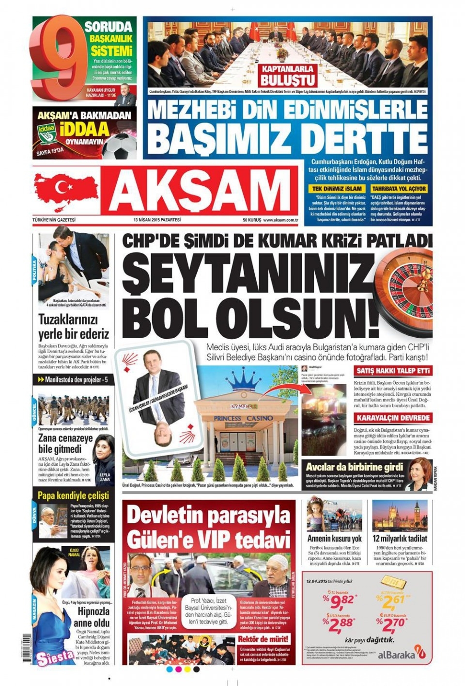 14 Nisan 2015 gazete manşetleri 1