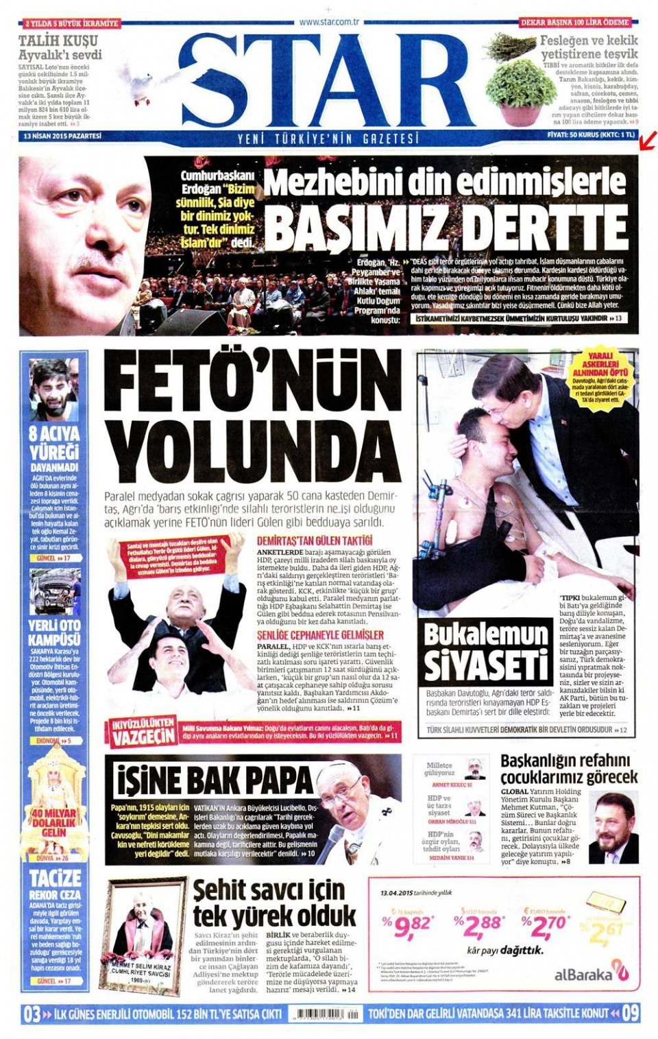 14 Nisan 2015 gazete manşetleri 14