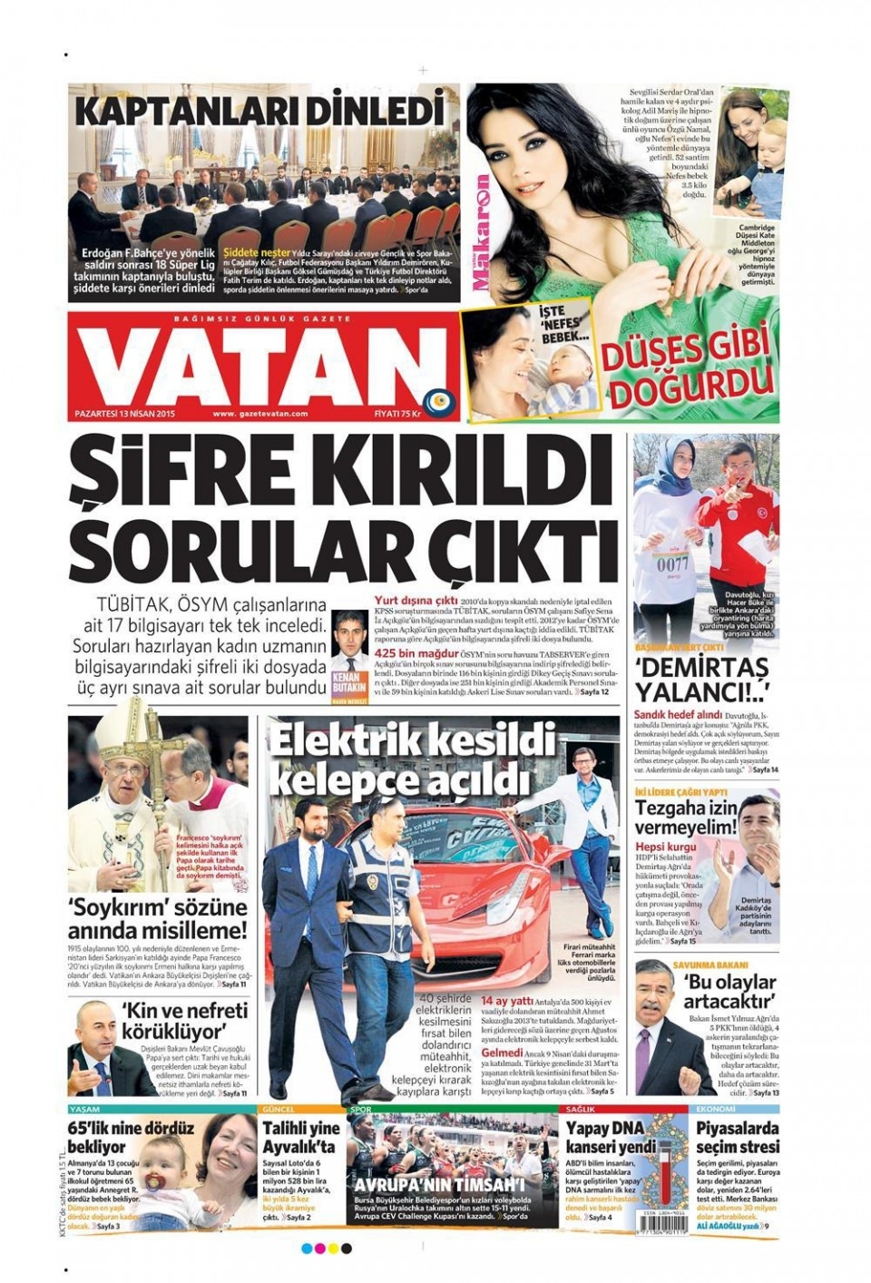 14 Nisan 2015 gazete manşetleri 19