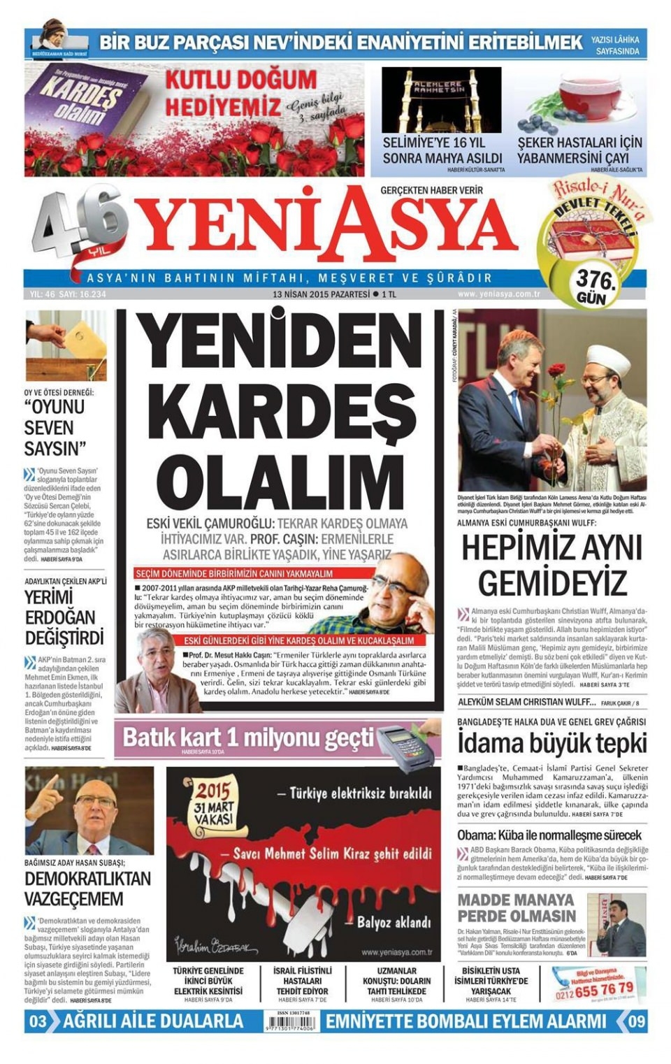 14 Nisan 2015 gazete manşetleri 20