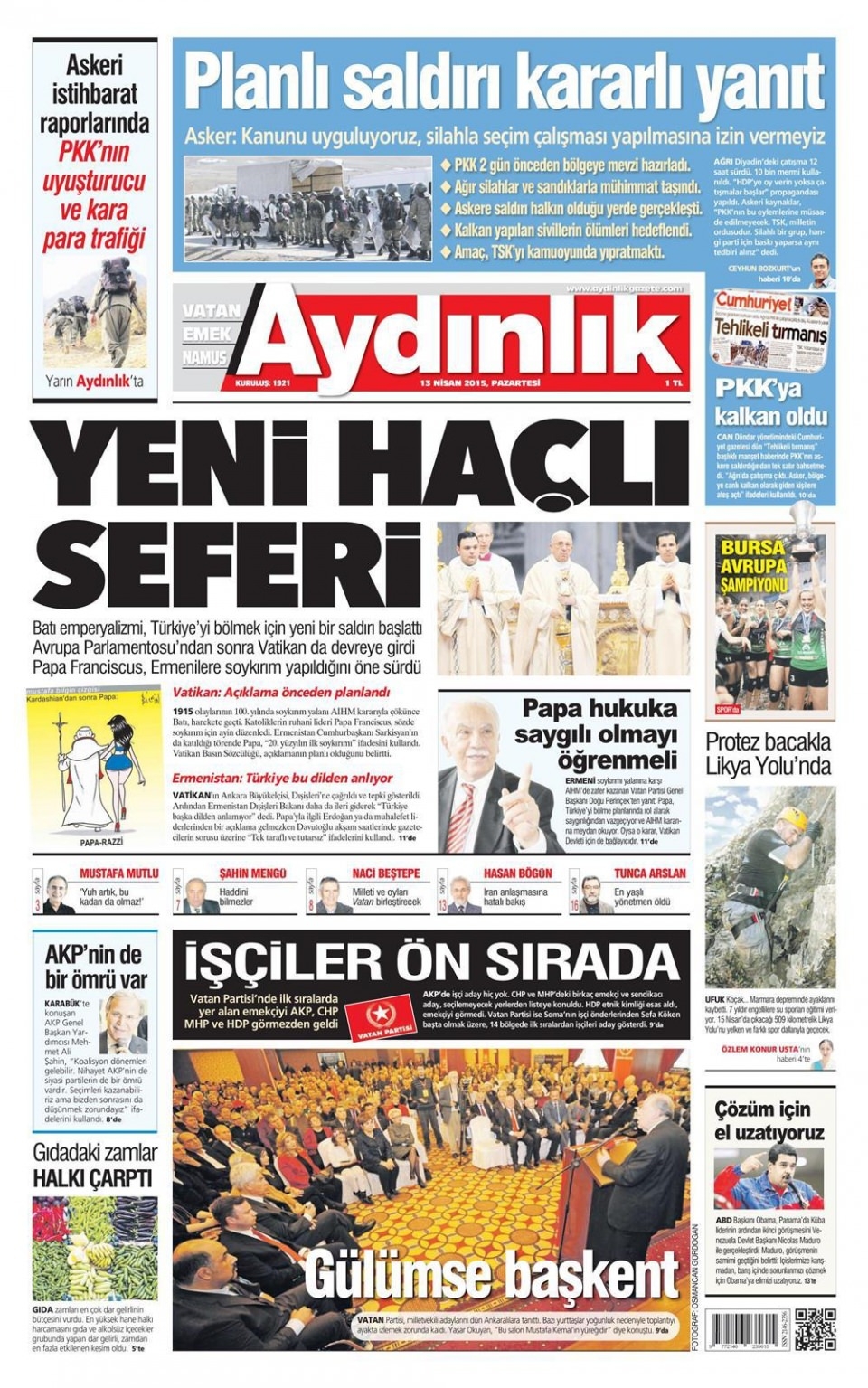 14 Nisan 2015 gazete manşetleri 24