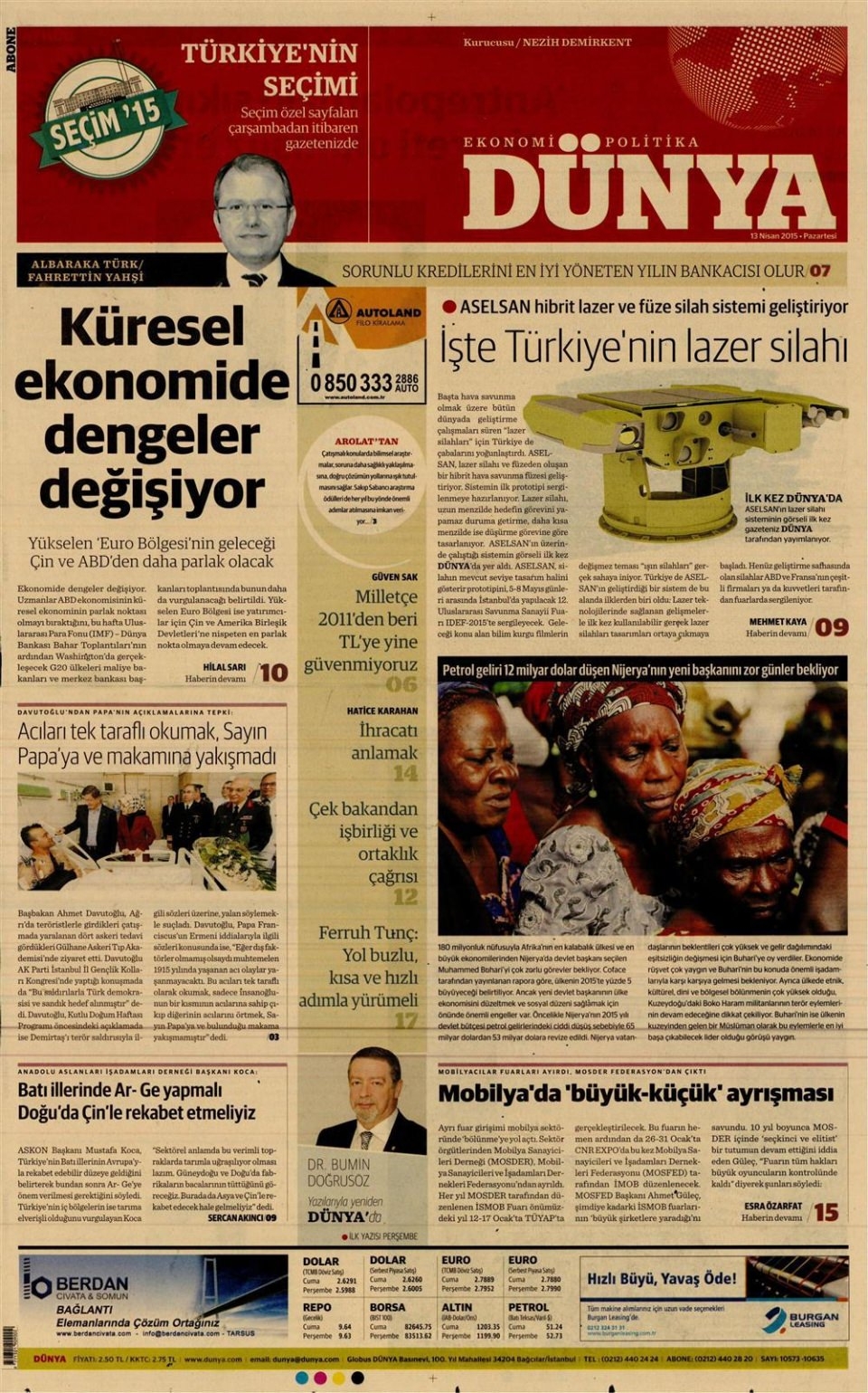 14 Nisan 2015 gazete manşetleri 25