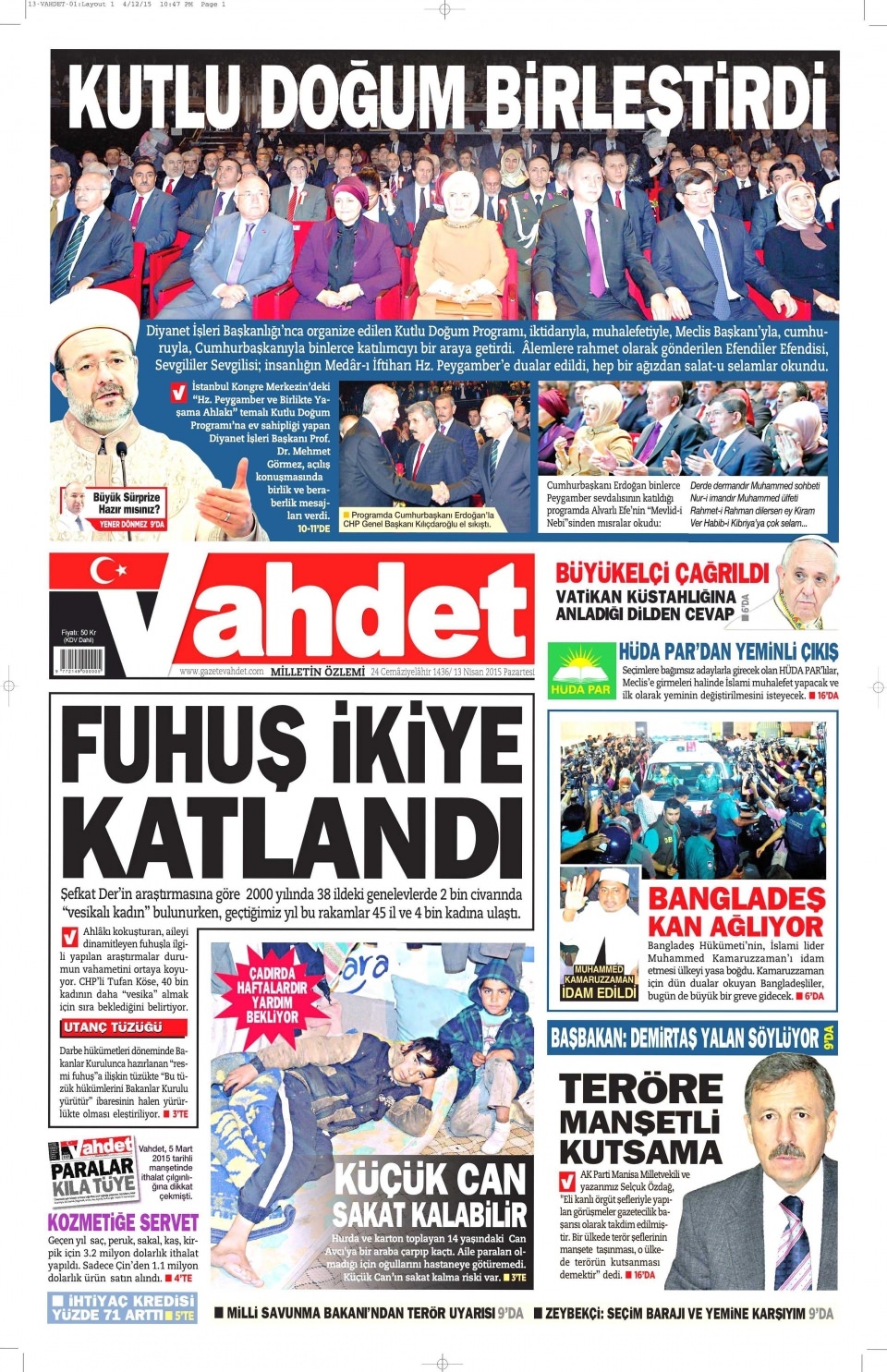 14 Nisan 2015 gazete manşetleri 29