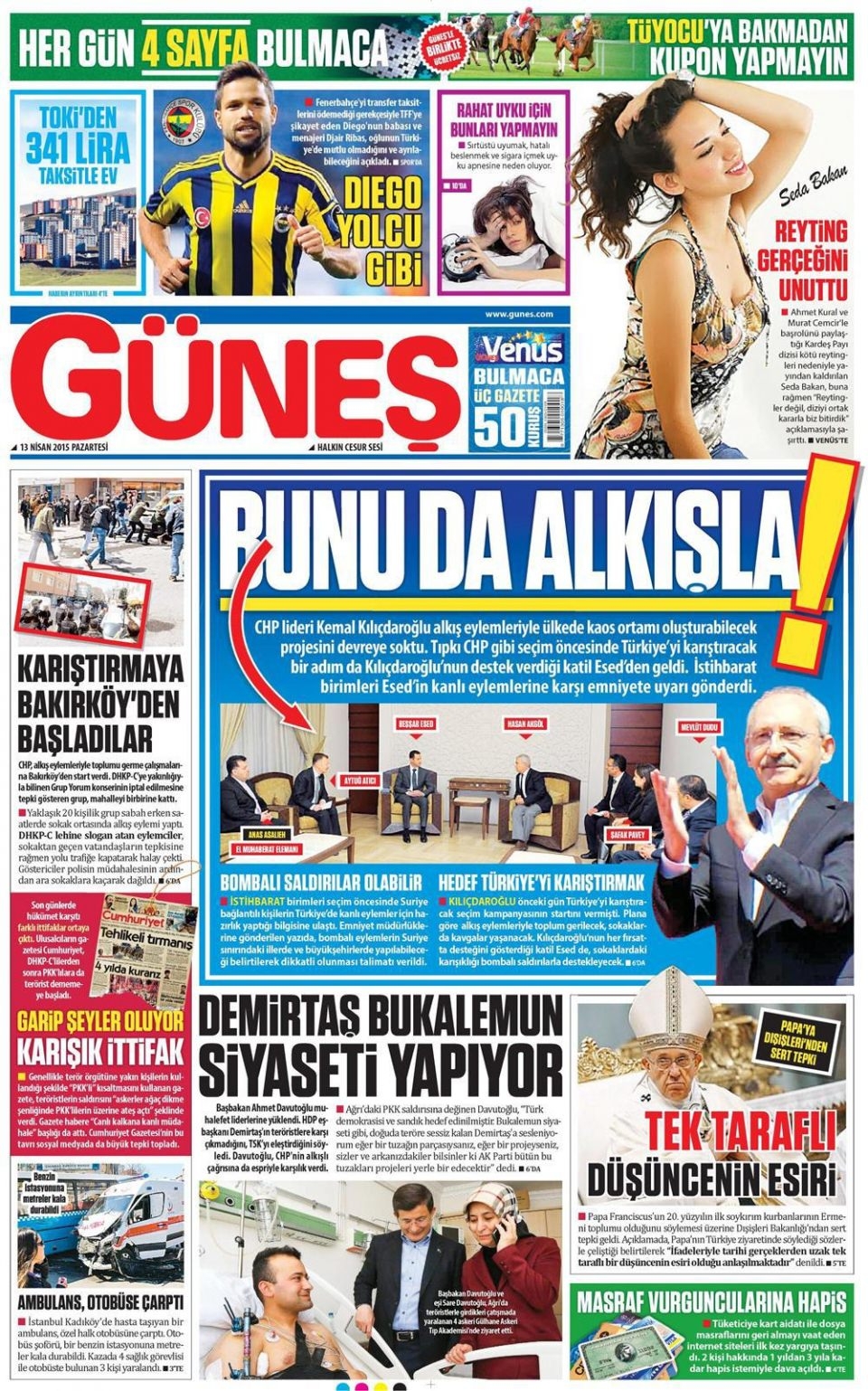 14 Nisan 2015 gazete manşetleri 4