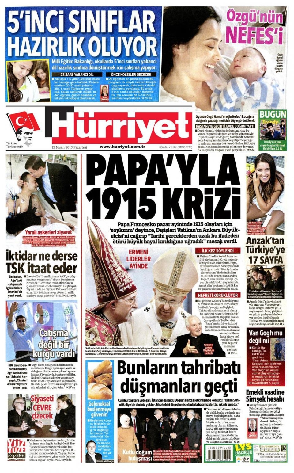 14 Nisan 2015 gazete manşetleri 6