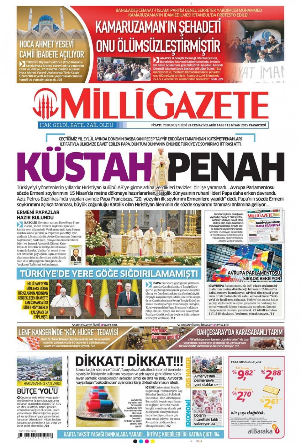 14 Nisan 2015 gazete manşetleri 9