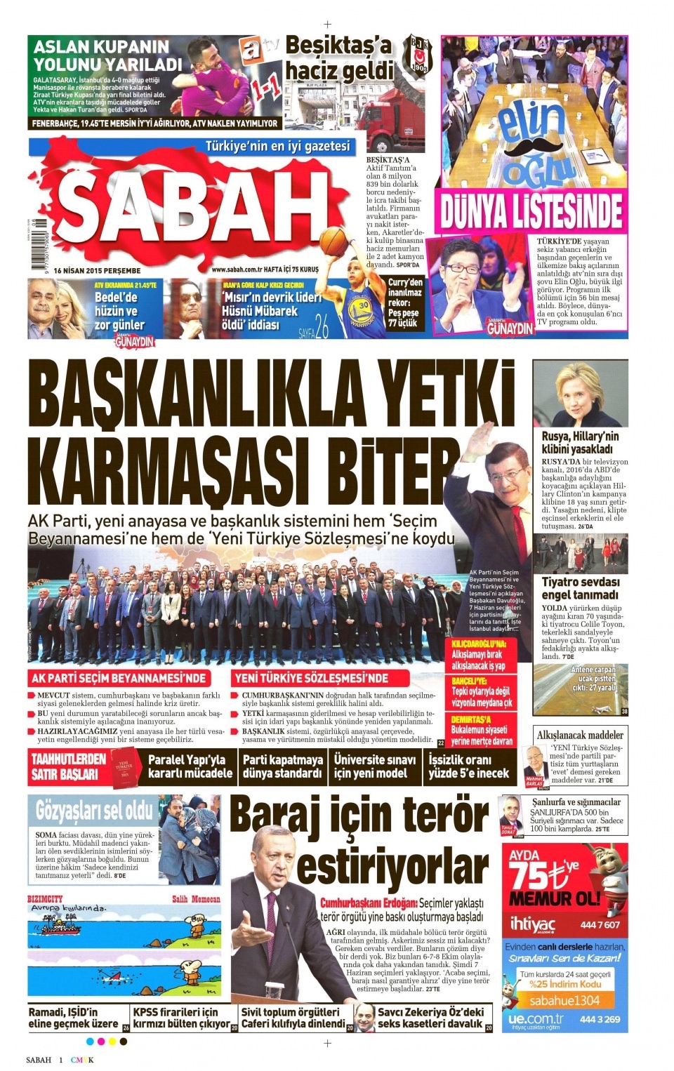 16 Nisan 2015 gazete manşetleri 10