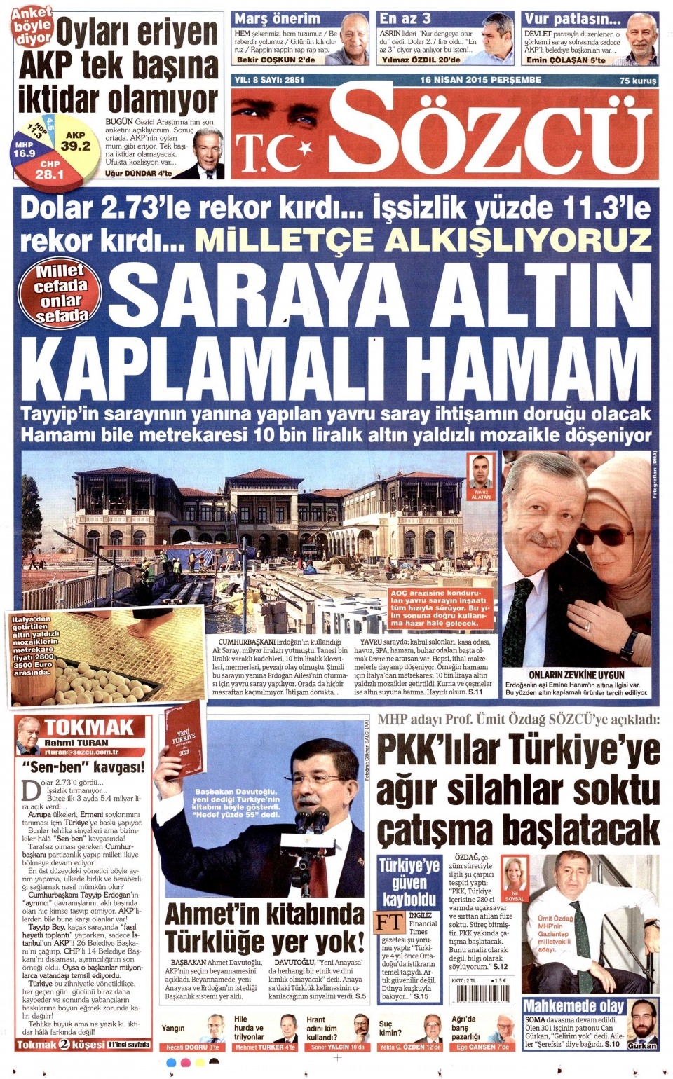 16 Nisan 2015 gazete manşetleri 11