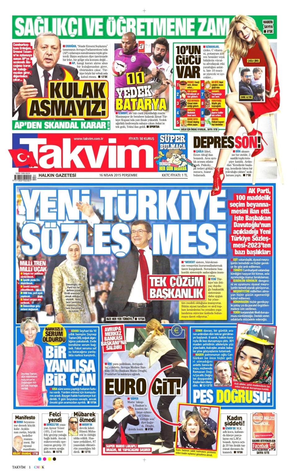 16 Nisan 2015 gazete manşetleri 13