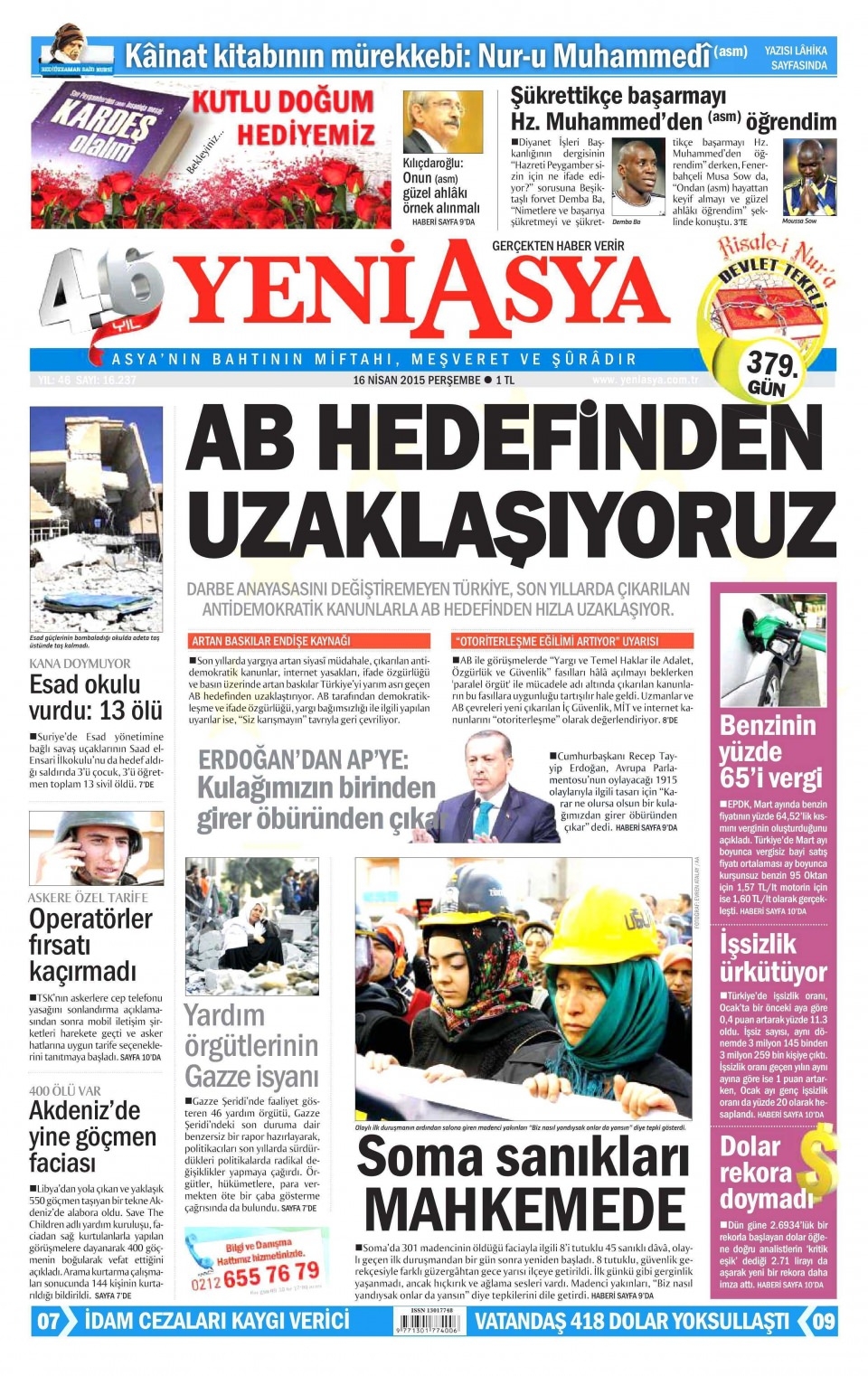 16 Nisan 2015 gazete manşetleri 19