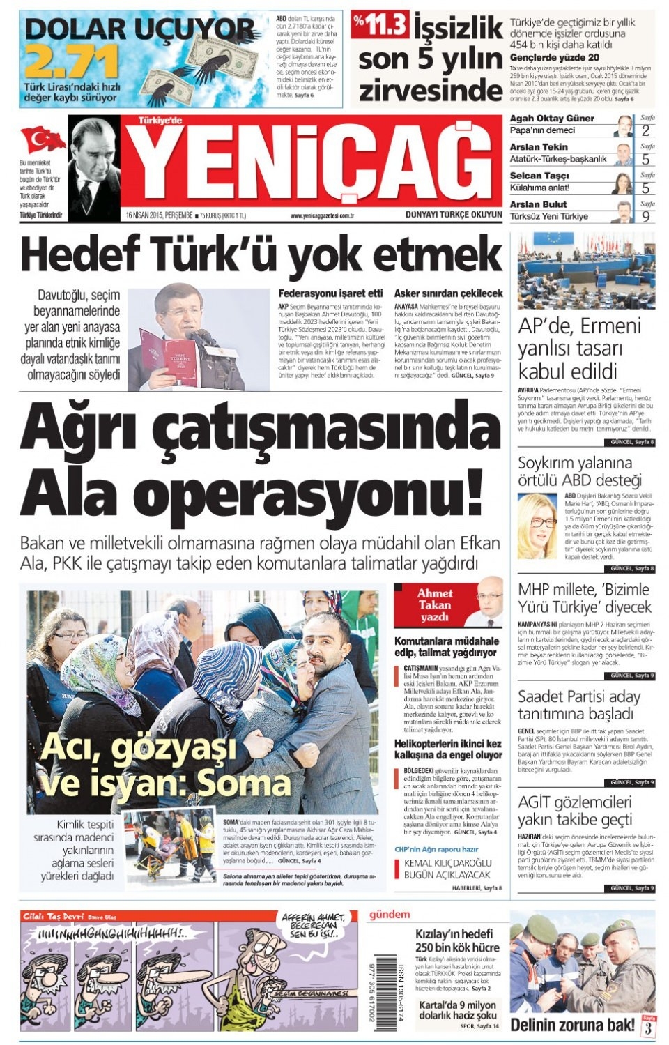 16 Nisan 2015 gazete manşetleri 20