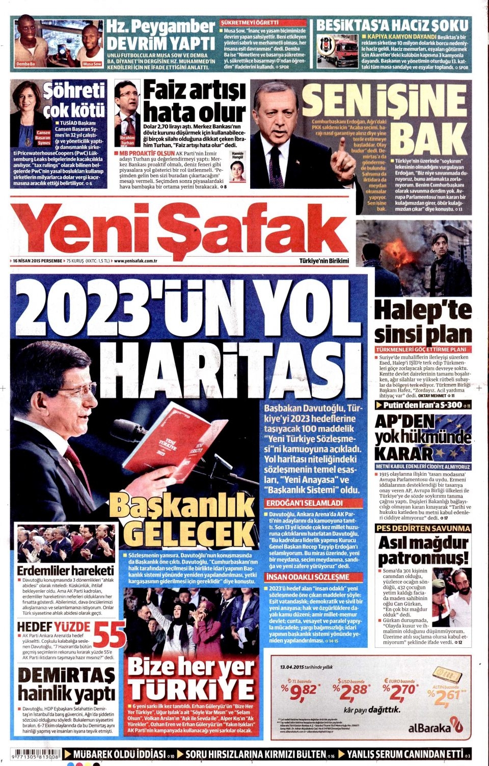 16 Nisan 2015 gazete manşetleri 21