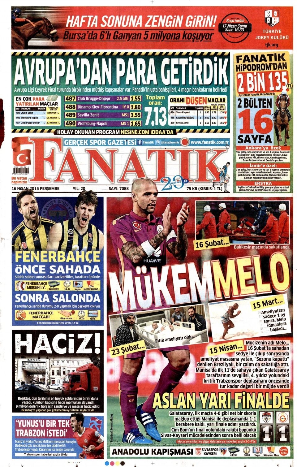 16 Nisan 2015 gazete manşetleri 27