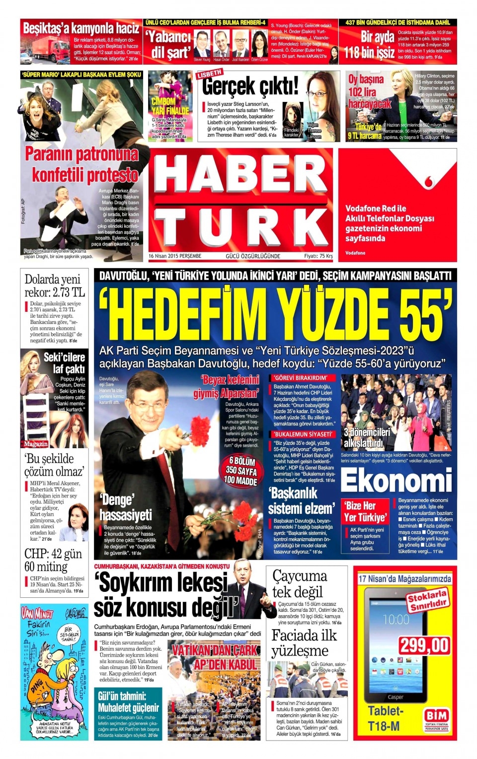 16 Nisan 2015 gazete manşetleri 4