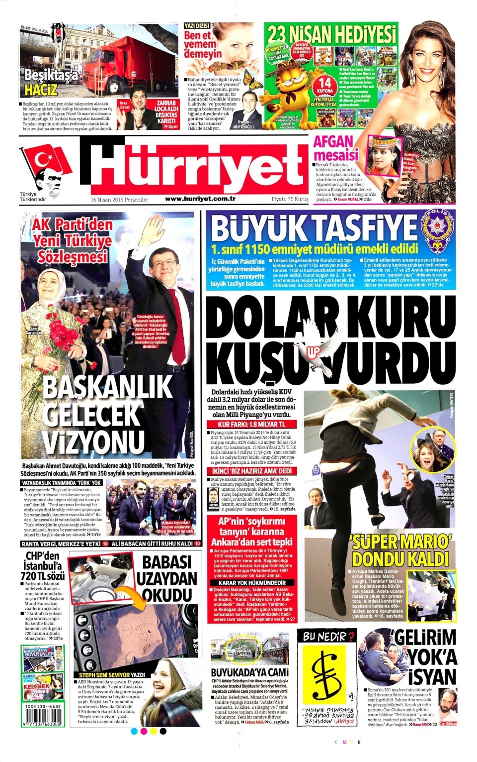 16 Nisan 2015 gazete manşetleri 5