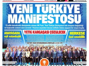 16 Nisan 2015 gazete manşetleri