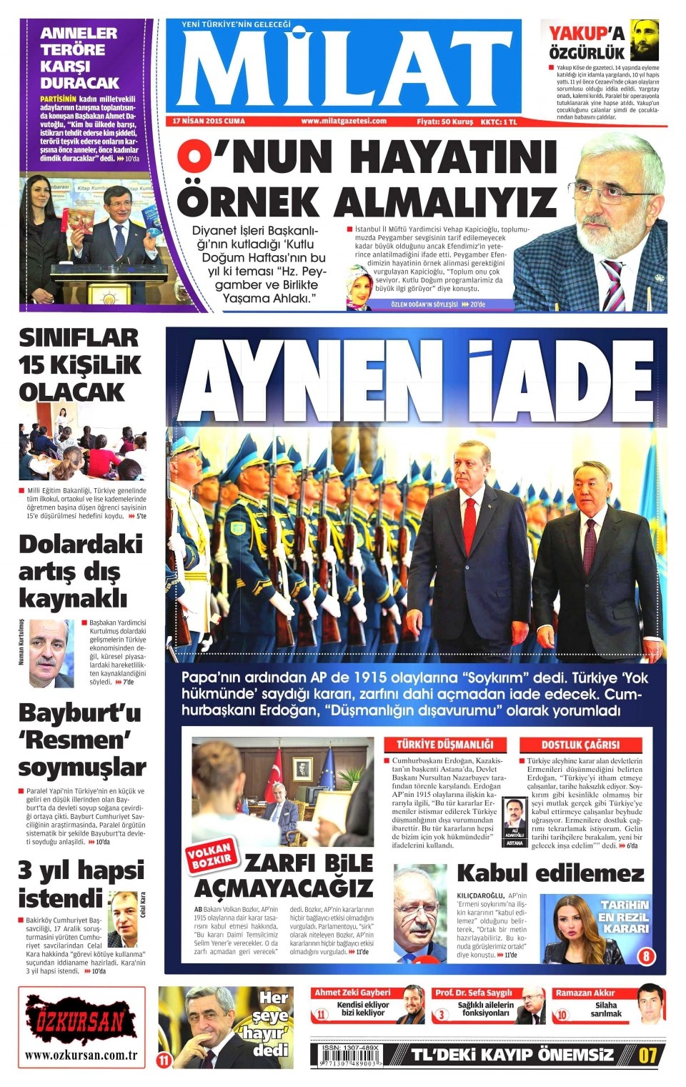 17 Nisan 2015 gazete manşetleri 29
