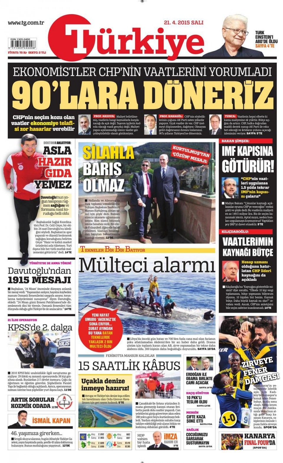 21 Nisan 2015 gazete manşetleri 16