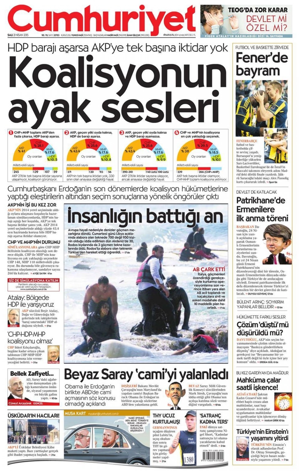 21 Nisan 2015 gazete manşetleri 28