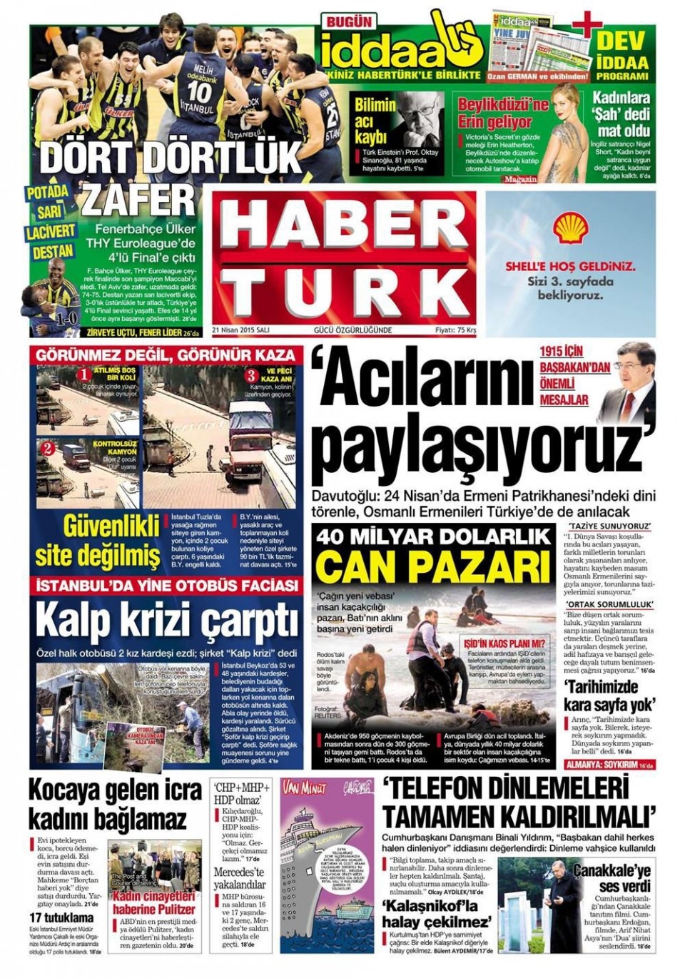 21 Nisan 2015 gazete manşetleri 3