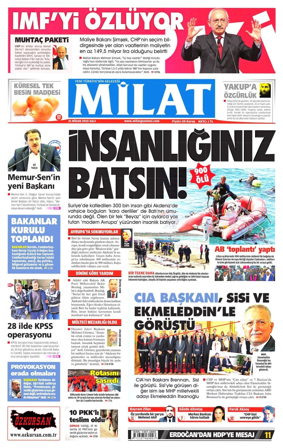 21 Nisan 2015 gazete manşetleri 5