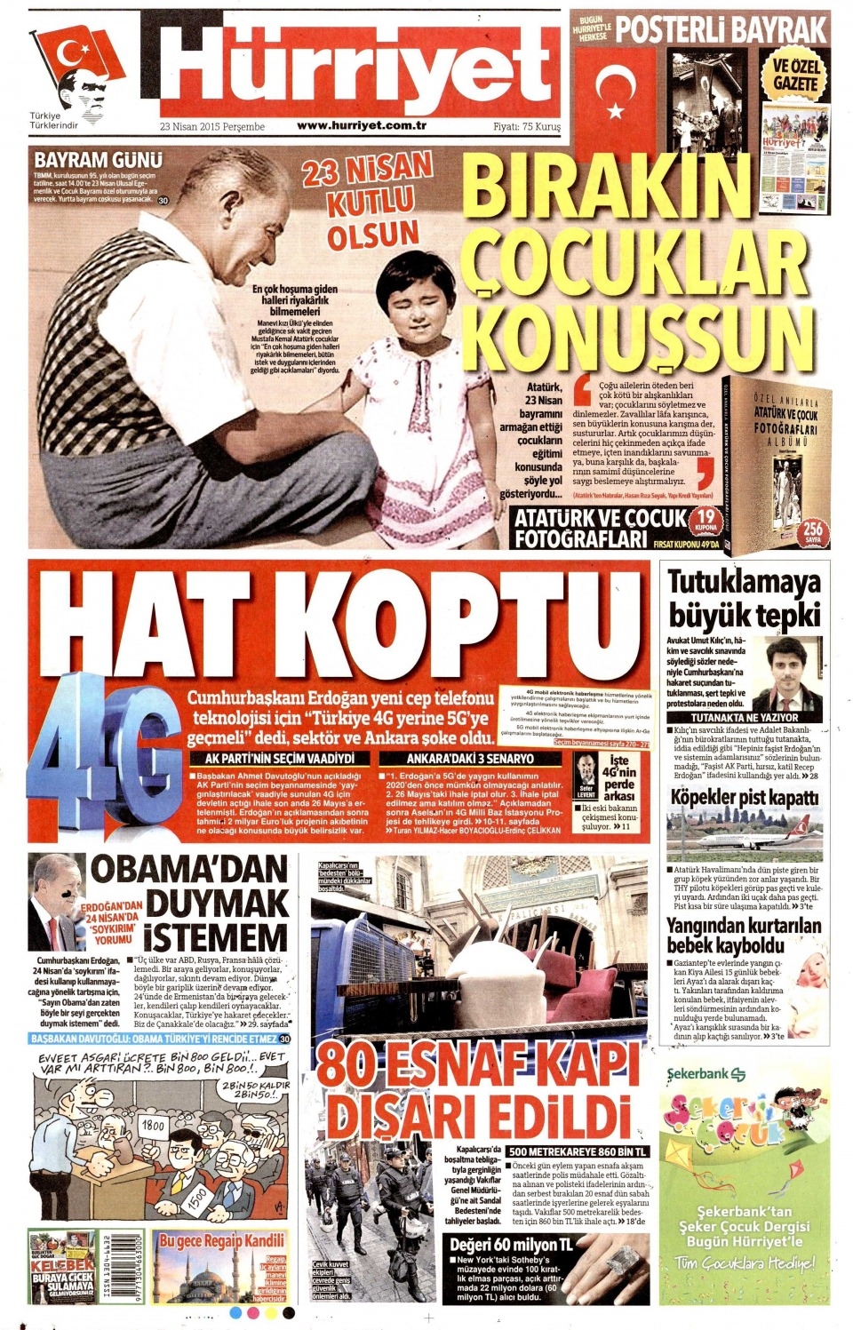 23 Nisan 2015 gazete manşetleri 4