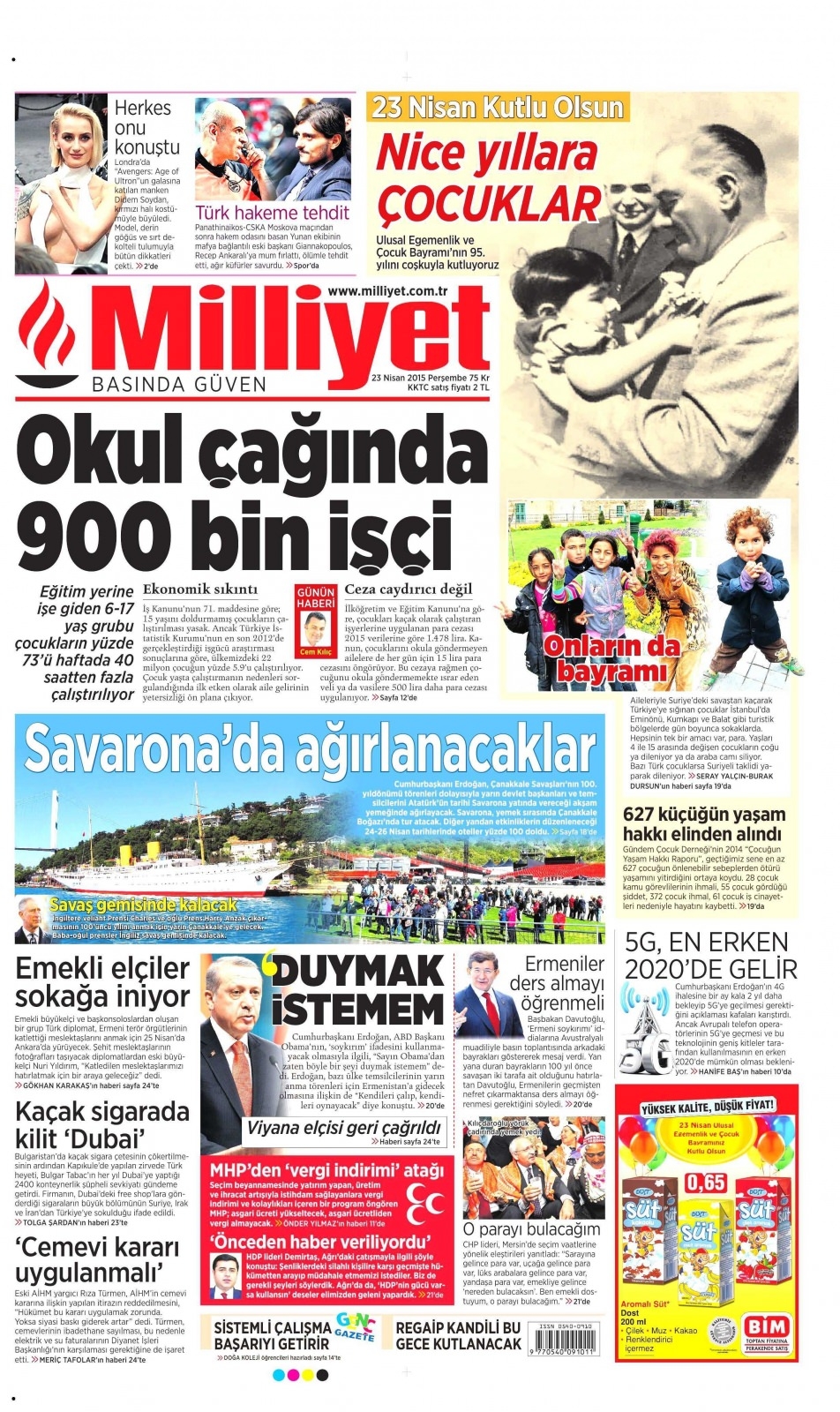 23 Nisan 2015 gazete manşetleri 7