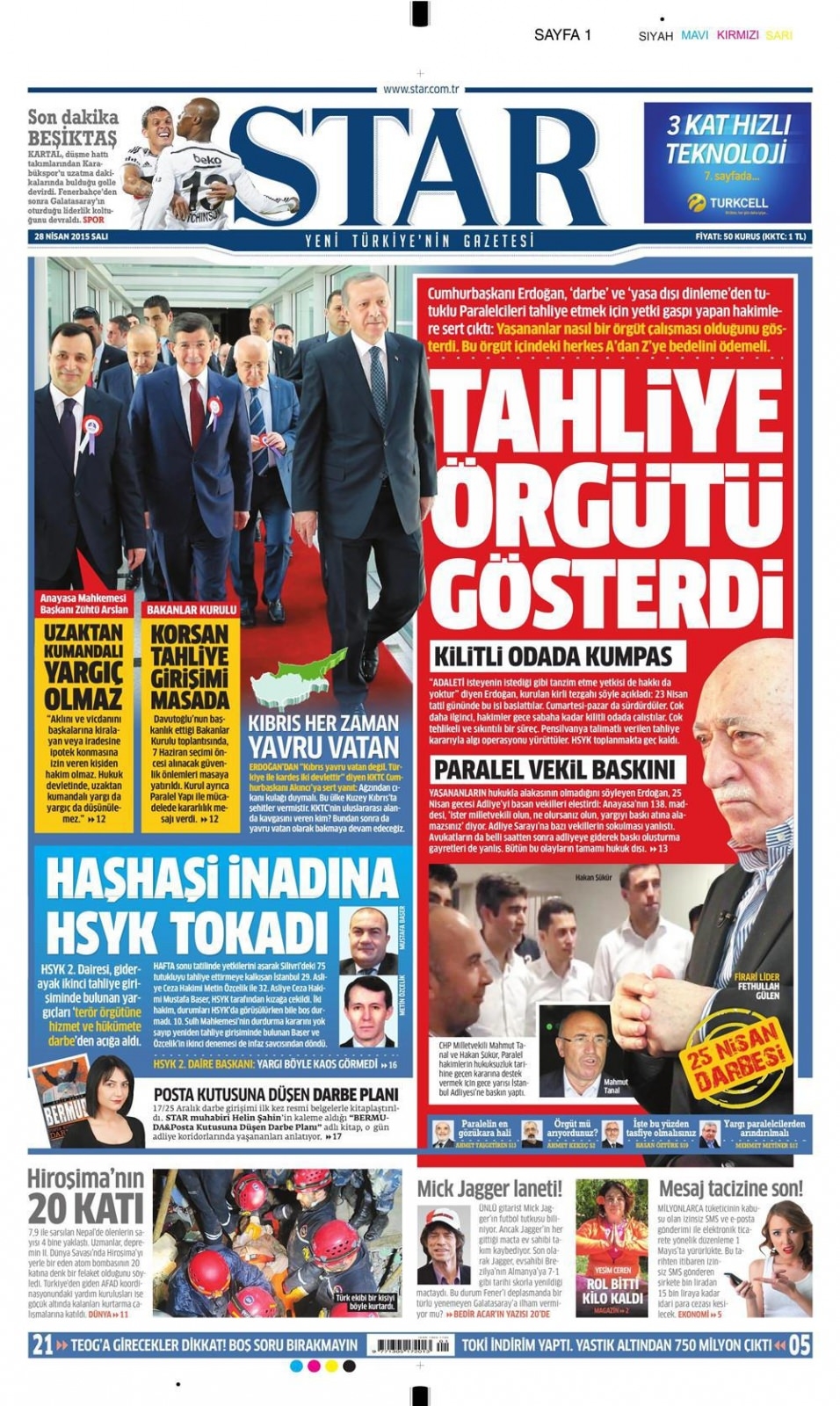 28 Nisan 2015 gazete manşetleri 14