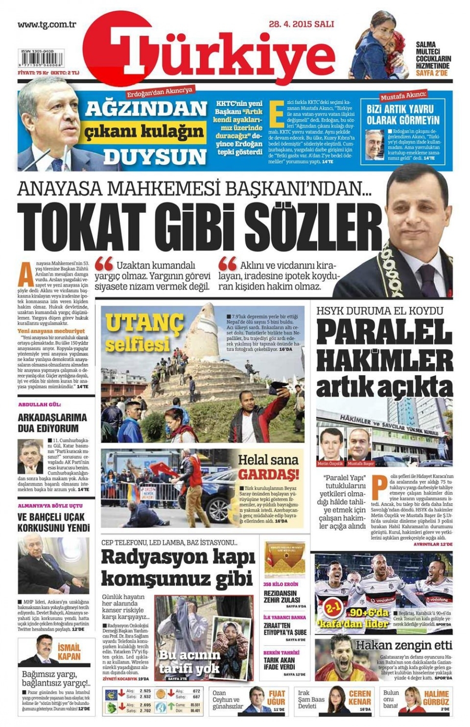 28 Nisan 2015 gazete manşetleri 17