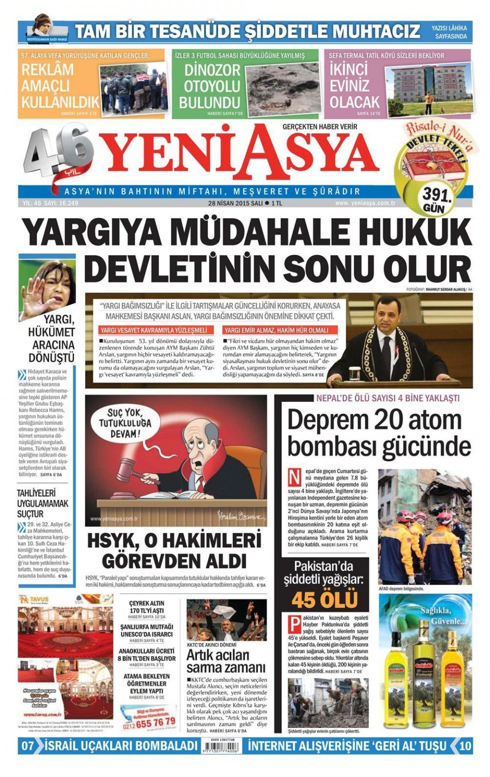 28 Nisan 2015 gazete manşetleri 20