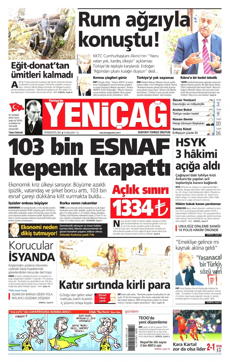 28 Nisan 2015 gazete manşetleri 21