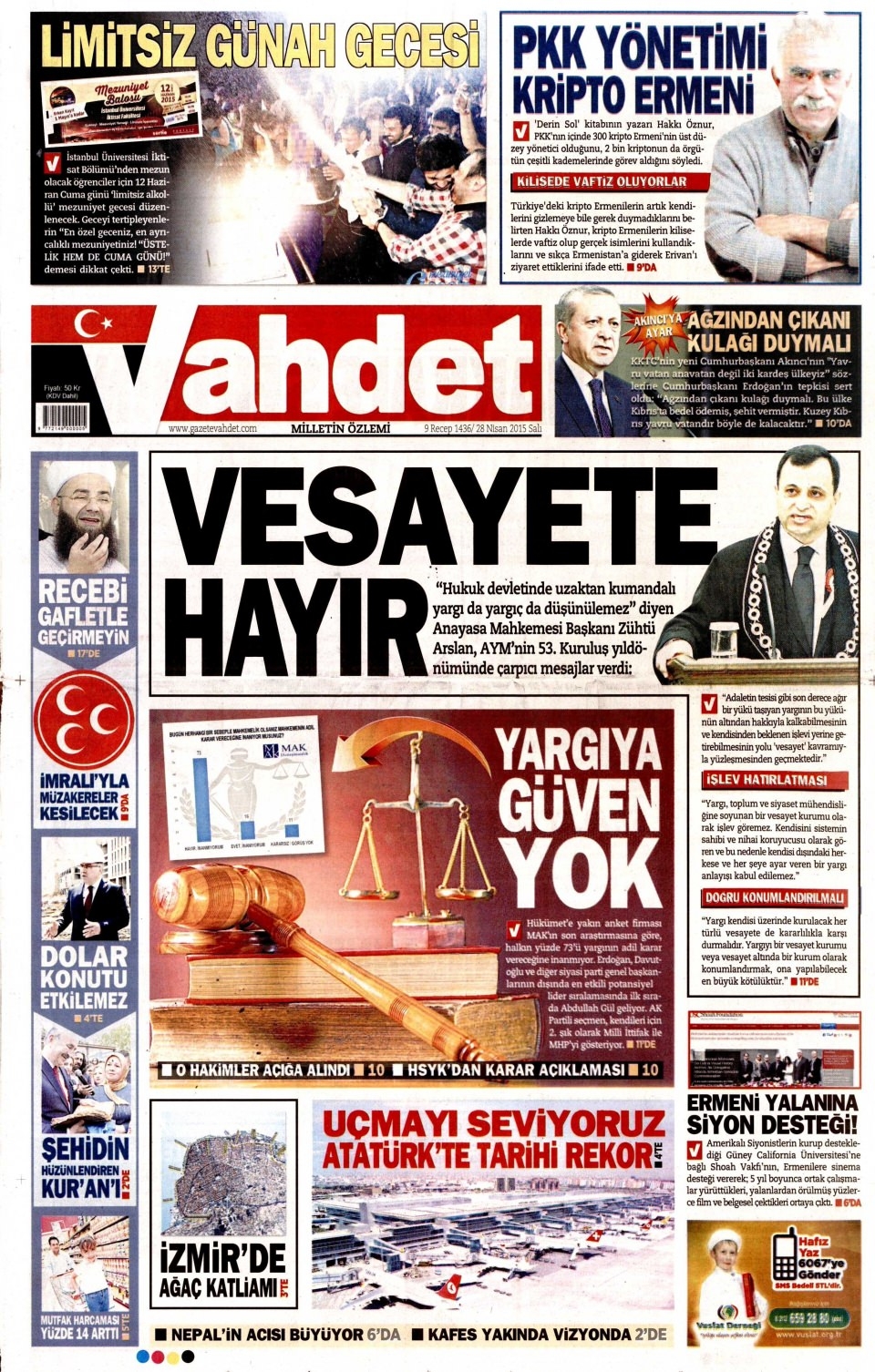 28 Nisan 2015 gazete manşetleri 24