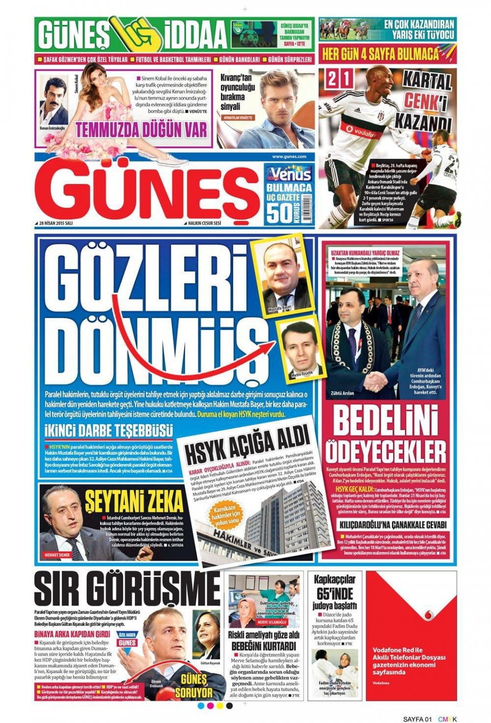 28 Nisan 2015 gazete manşetleri 5