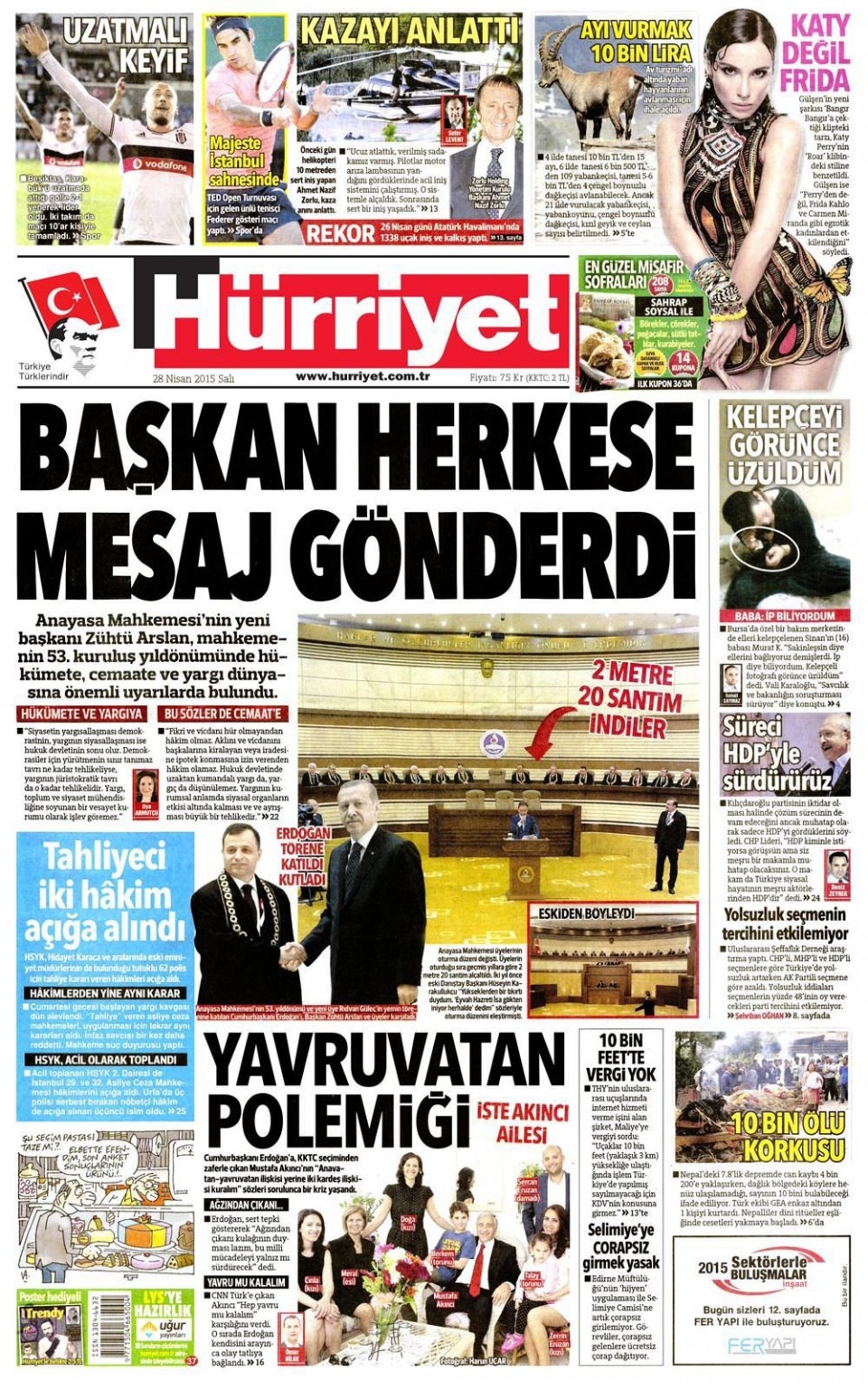 28 Nisan 2015 gazete manşetleri 7