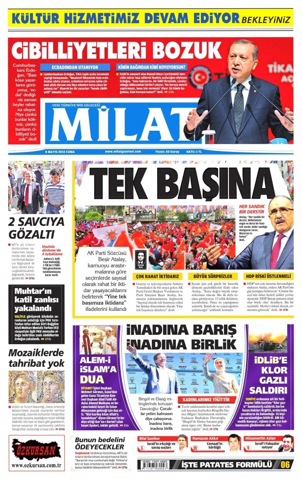 8 Mayıs 2015 gazete manşetleri 21