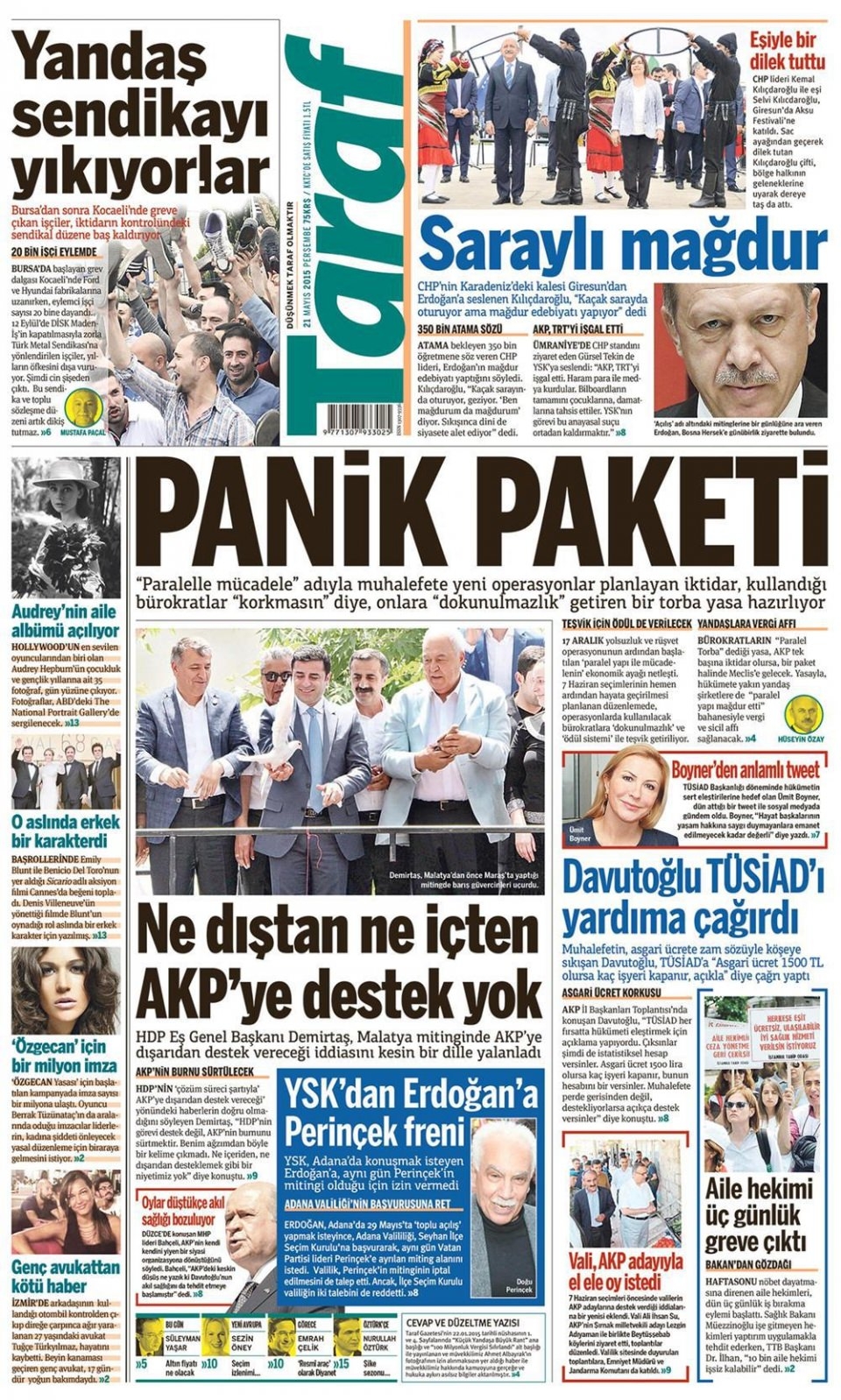 21 Mayıs 2015 gazete manşetleri 14