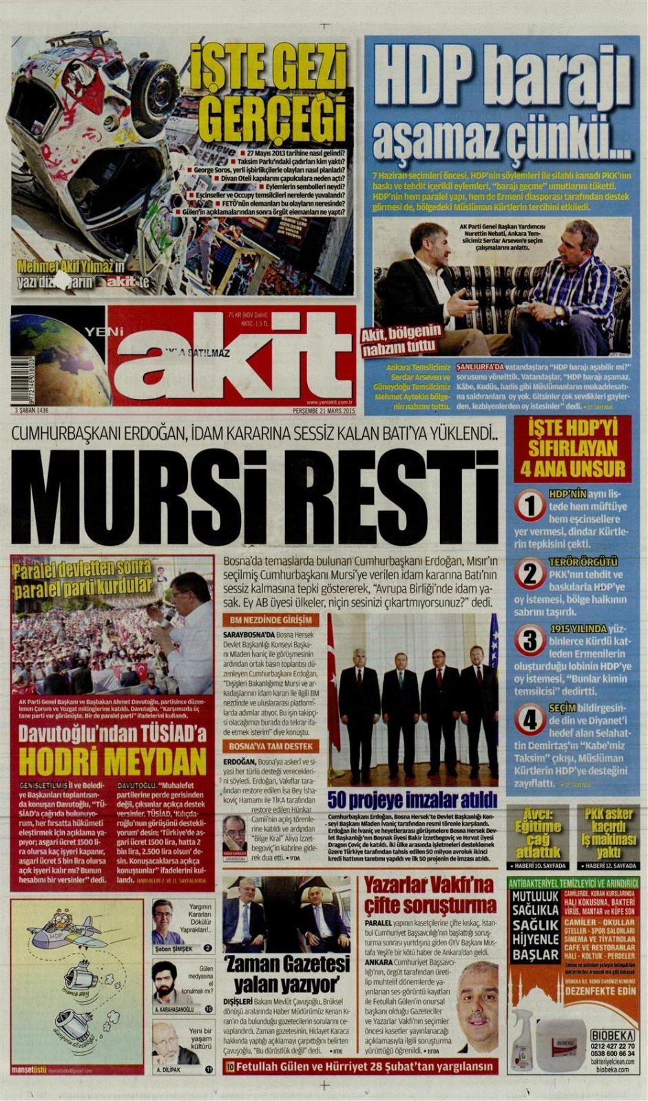 21 Mayıs 2015 gazete manşetleri 17