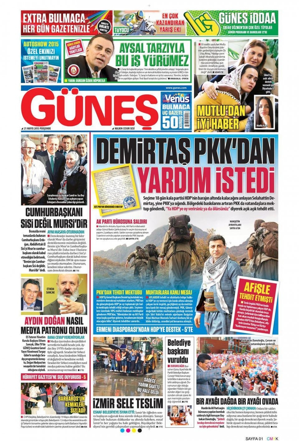 21 Mayıs 2015 gazete manşetleri 3